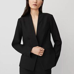 Ann Taylor | The Petite Cutaway Blazer in Bi-Stretch | Black | 6P